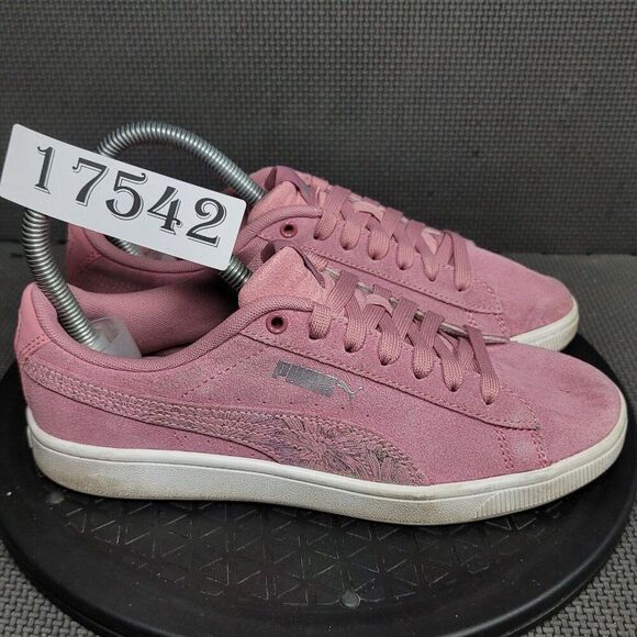 Puma Vikky v2 Shoes Youth Sz 5 Pink White Suede Sneakers